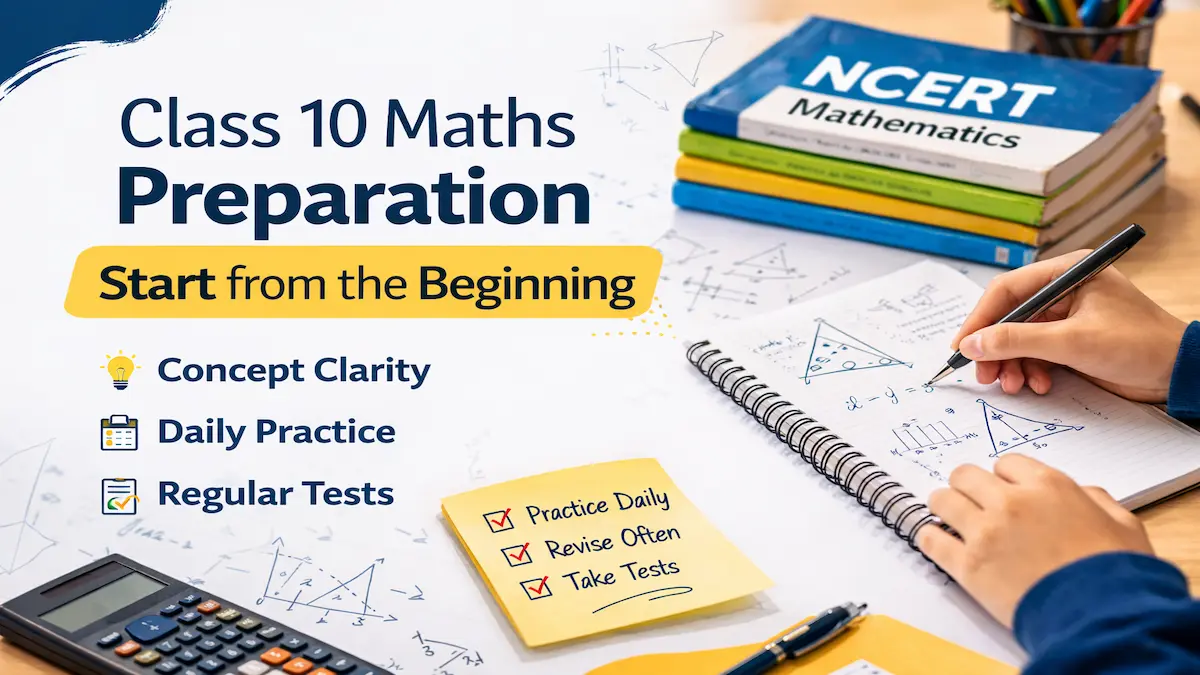 Student studying for class 10 maths preparation using daily practice and regular tests